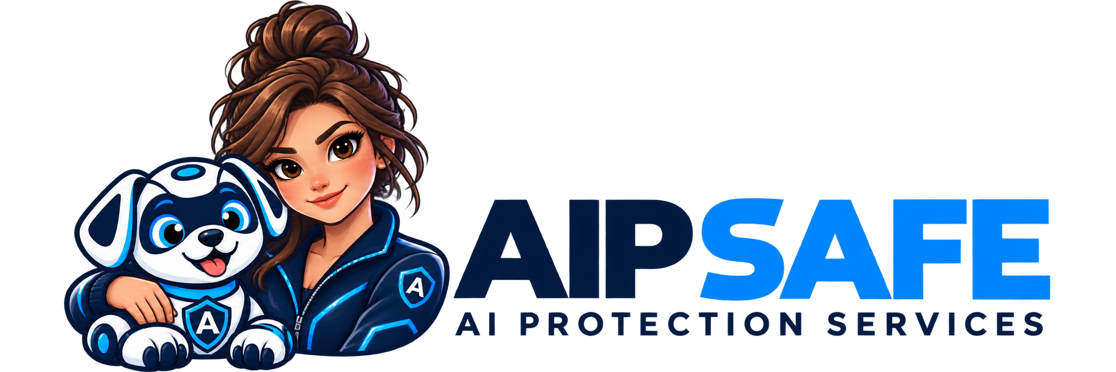 The friendly AIPSAFE agent and her robot puppy companion